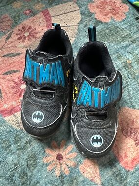 Batman Black and Blue Kids Sneakers with Logo Strap